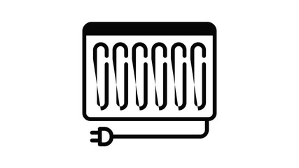 Poster - Heater radiator plug icon animation outline best object on white background