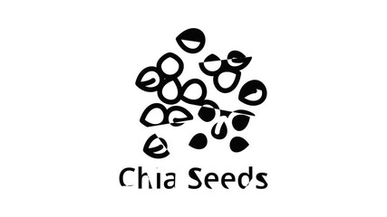 Poster - Chia seeds icon animation outline best object on white background