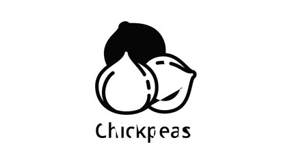 Poster - Chickpeas icon animation outline best object on white background