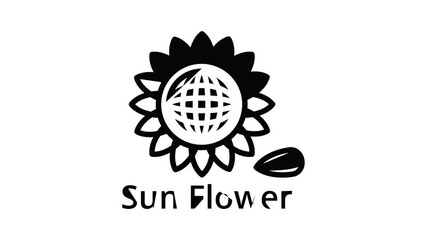 Poster - Sun flower icon animation outline best object on white background