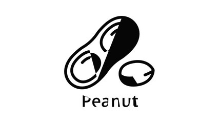 Poster - Peanut icon animation outline best object on white background