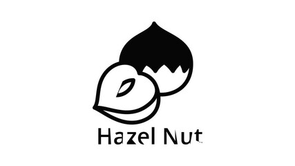 Poster - Hazel nut icon animation outline best object on white background