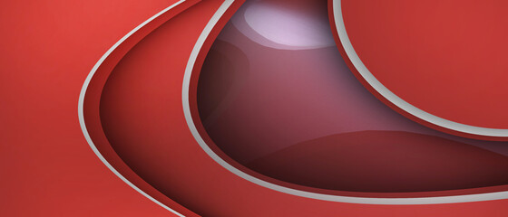 Aufkleber - Abstract Background. Modern Geometric Shapes and minimalistic artwork poster on Red. style for web banner, business presentation, branding package, Copy space -3d Rendering