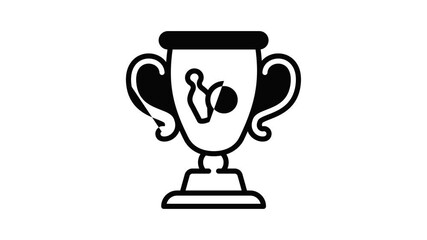 Poster - Bowling gold cup icon animation outline best object on white background