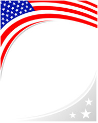 Wall Mural - American abstract flag corner banner border with an empty space for text.	
