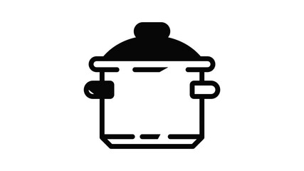 Poster - Saucepan icon animation outline best object on white background