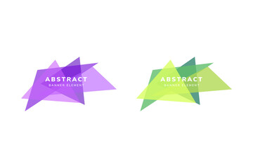 Poster - vector of abstract geometric triangle element banner design template use multicolored purple and gre