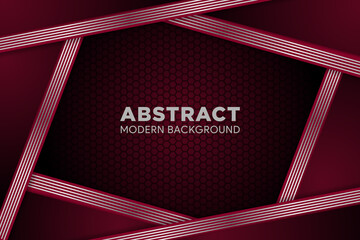 Poster - abstract background template design use horizontal layout. Combination red and black gradient with white colors. diagonal stripped line and hexagon pattern.