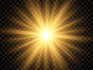 Wall Mural - sunlight on a transparent background