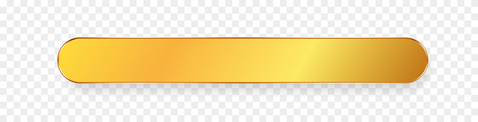 long gold ribbon banner with gold frame on transparent background	