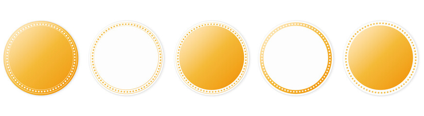 Wall Mural - set of gold round sticker banner on white background	
