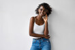 © kiuikson - Beautiful black woman isolated on white background