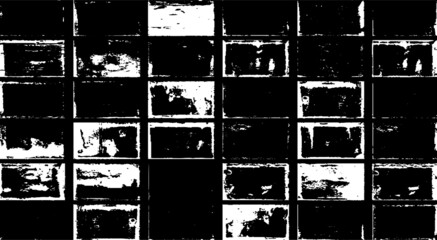 Poster - Rough, irregular texture composed of monochrome geometric elements. Overlay distressed grunge background. Abstract vector illustration. Isolated on white background. EPS10
