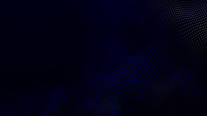 Wall Mural - Abstract futuristic wave background. Network connection dots and lines. Digital background. 3d