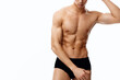 © SHOTPRIME STUDIO - attractive man with an athletic physique and cubes on his stomach bodybuilder fitness