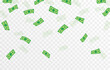 © Vitaliy - Vector money is falling from the sky. Money png, bills png. Explosion of money on isolated transparent background.