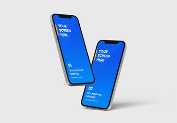 smartphone mockup | fully editable file, replaceable screen, separated shadow and background