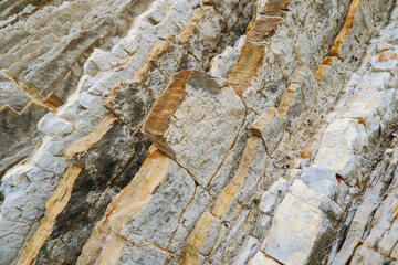 Wall Mural - Layers of flysch, flysch cliffs, Basque coast UNESCO Global Geopark, European Geopark Network, Zumaia, Guipzcoa, Basque Country, Spain, Europe 