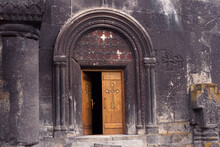 A Wooden Door In A  Church