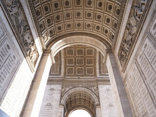 Wall Mural - The arc de Triomphe in April 2021, Paris, France.