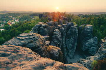 Wall Mural - sunset in the mountains