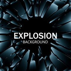 Sticker - Shards of broken glass. Abstract explosion. Vector background