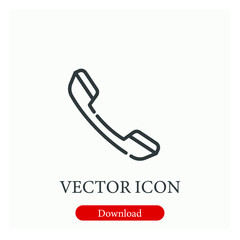 Poster - Telephone vector icon.  Editable stroke. Linear style sign for use on web design and mobile apps, logo. Symbol illustration. Pixel vector graphics - Vector