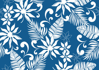 Wall Mural - hibiscus hawaii seamless pattern, fashion background.