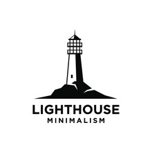 Vintage Premium Minimalism Lighthouse Vector Logo Design