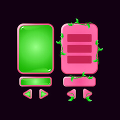 Wall Mural - set of pink jelly jungle game ui board pop up for gui asset elements vector illustration
