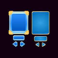 Wall Mural - set of golden jelly diamond game ui board pop up for gui asset elements vector illustration