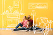 © Pixel-Shot - Happy family thinking about design of their new house