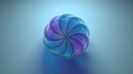 Poster - 3d abstract figure made of glass. Center frame composition. Refraction glass material. Twisted form shape.
