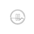 © tyasdrawing - pause button illustration in continuous line art symbol vector