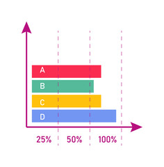 Wall Mural - Horizontal percentage bar chart information