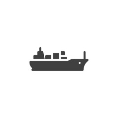 Cargo ship vector icon