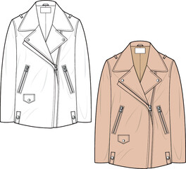 Sticker - Outer Jacket fashion flat sketch template