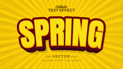 Wall Mural - Editable text style effect - yellow spring text style theme