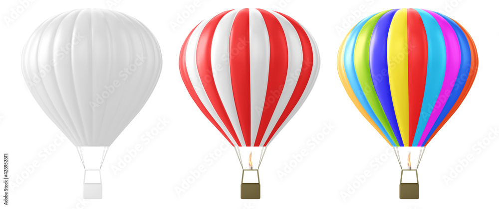 Download Realistic Hot Air Balloon Mockup Vector Illustration Wall Mural Wallpaper Murals Sveta