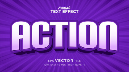 Aufkleber - Editable text style effect - purple action text style theme