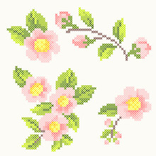 Cross Stitch Cherry Blossom
