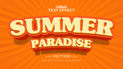 Canvas Print - Editable text style effect - Summer Retro text style theme