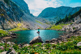 Fototapeta Góry - Beautiful little lake in the Berchtesgaden Alps, Germany