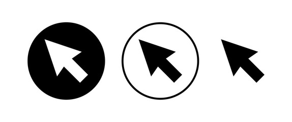 Click icons set. Cursor icon. Computer mouse click cursor black arrow icons