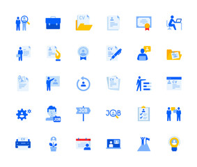 Poster - career and human resources icons set for personal and business use. vector illustration icons for gr