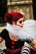 © leotx - Beautiful young woman dressed as a clown, Beautiful girl dressed as a clown, Girl in carnival costume, Sad clown