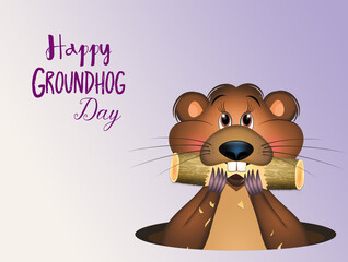 Canvas Print - nice illustration of groundhog day