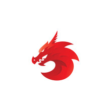 Abstract Dragon Serpent Head Mascot Logo