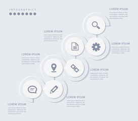 Wall Mural - vector elegant simple refined style infographic design ui template spiral round cross labels and ico