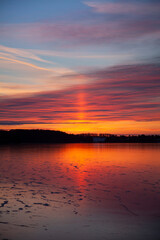 Canvas Print - View on a  beautiful lake in denmark scandinavia